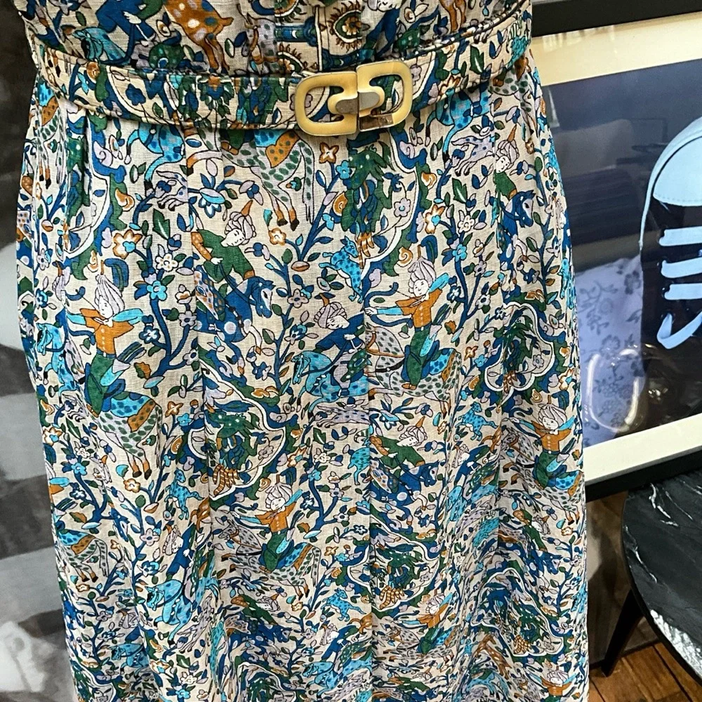 60s sky blue Turkish horseman oriental design a line short sleeve doll dress - Picture 9 of 16